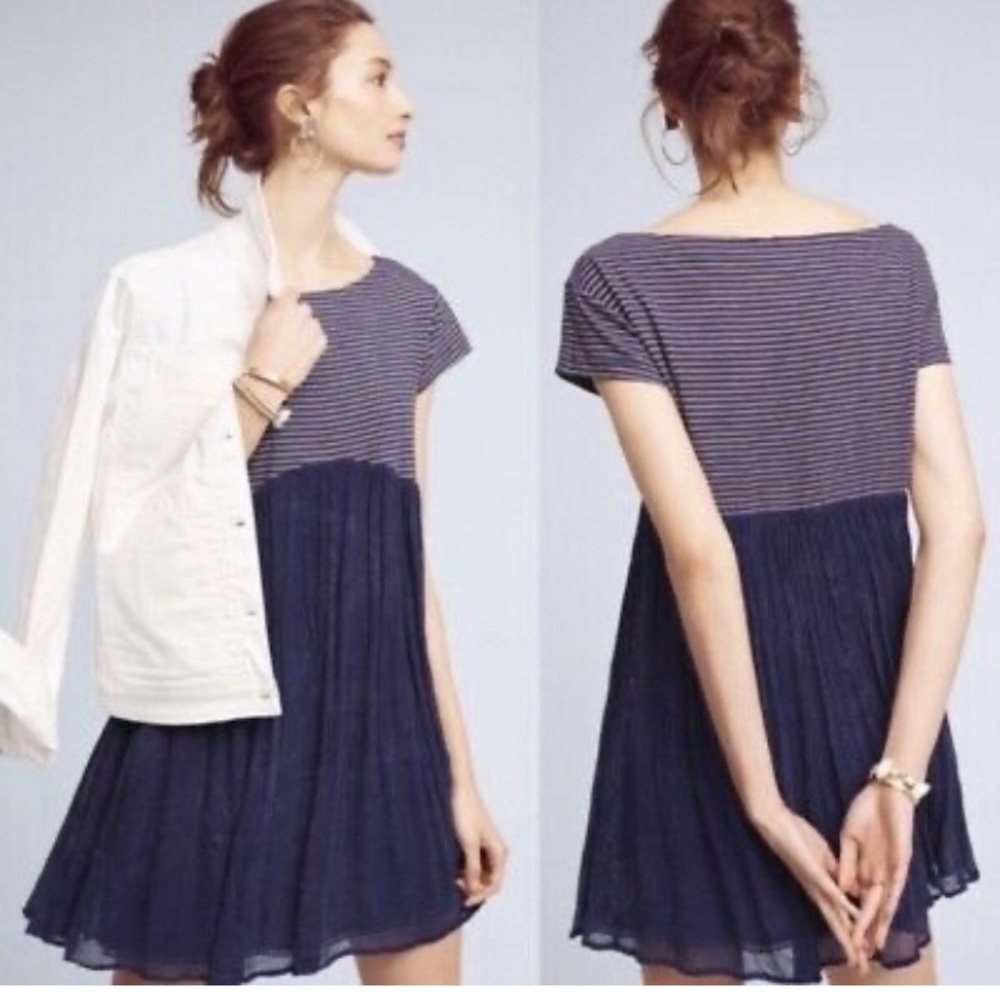 Anthropologie Holding Horses Striped Marinet Dress